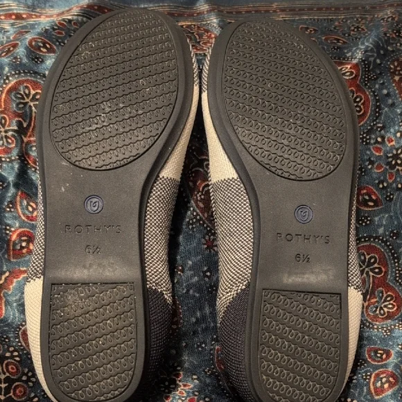 Rothy's Black and Blue Patterned Flats - Picture 2 of 5